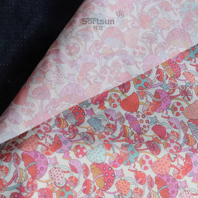 Blue Color Mushroom Long-fiber Cotton Printing Baby Girl's Clothing Dress Fabric Fabric