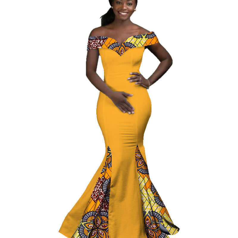African Women Dress Wax Print Fashion Ankara - Issania African Women Dress Wax Print Fashion Ankara - Issania