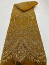 High-grade Lace Beads Sequined Mesh Embroidery Fabric